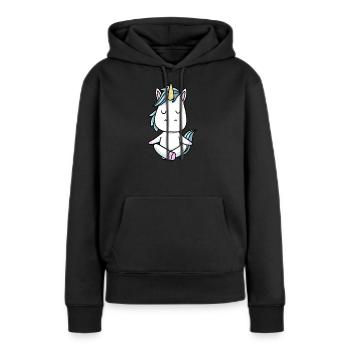 Yoga Einhorn Meditation Yogi Namaste Geschenk - Frauen Premium Bio Hoodie - Schwarz - Vorne - Julia (174cm)