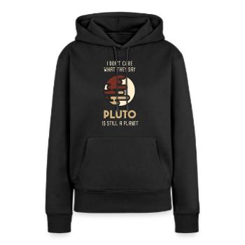 Pluton encore une planète NASA - Sweat à capuche Premium bio Femme - noir - Devant - Julia (174cm)