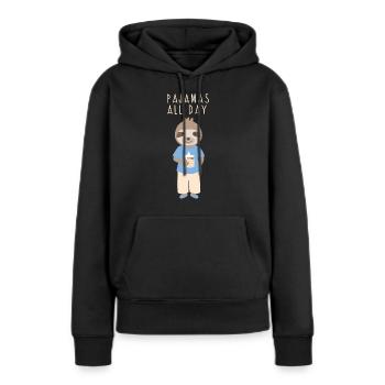 Pajamas all day. Sloth sleeper pajamas - Women’s Premium Organic Hoodie - black - Front - Julia (174cm)