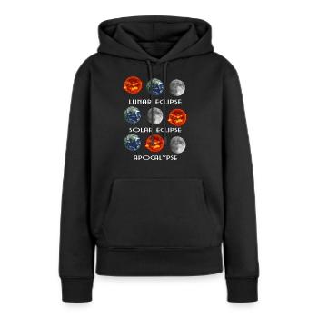 Eclipse Lunaire Eclipse Solaire Apocalypse - Sweat à capuche Premium bio Femme - noir - Devant - Julia (174cm)