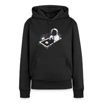 L’astronaute dans la baignoire - Sweat à capuche Premium bio Femme - noir - Devant - Julia (174cm)