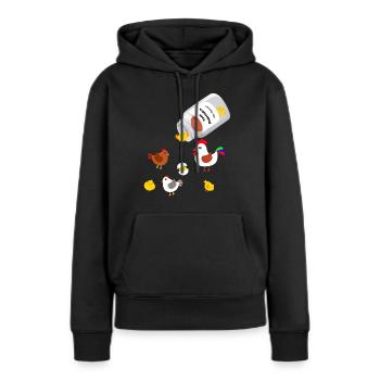 Anti Depressiva Huehner - Frauen Premium Bio Hoodie - Schwarz - Vorne - Julia (174cm)