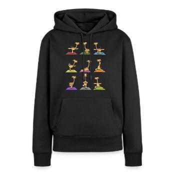 Yogi namaste cadeau yoga méditation girafe - Sweat à capuche Premium bio Femme - noir - Devant - Julia (174cm)