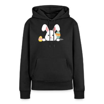 Easter with Easter eggs - Women’s Premium Organic Hoodie - black - Front - Julia (174cm)