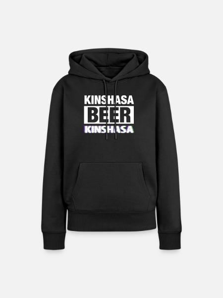 Kinshasa Kongo Bier - Frauen Premium Bio Hoodie - Schwarz