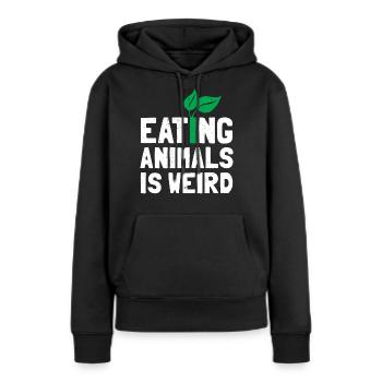 Vegetarier - Frauen Premium Bio Hoodie - Schwarz - Vorne - Julia (174cm)