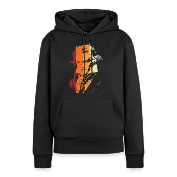 Beethoven Vintage - Sweat à capuche Premium bio Femme - noir - Devant - Julia (174cm)