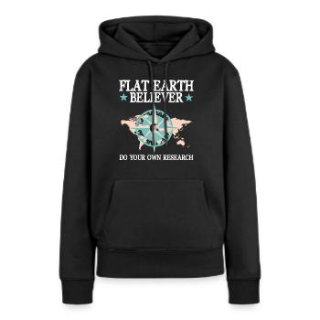 Terre plate Terre plate - Sweat à capuche Premium bio Femme - noir - Devant - Julia (174cm)