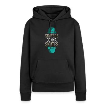 Skater werden skaten - Frauen Premium Bio Hoodie - Schwarz - Vorne - Julia (174cm)