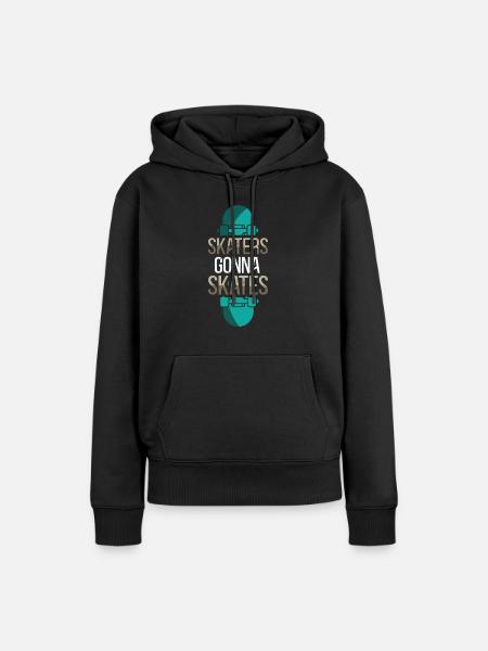 Skater werden skaten - Frauen Premium Bio Hoodie - Schwarz