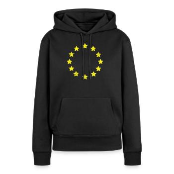 Europa Flagge EU Europäische Union Europa Sterne - Frauen Premium Bio Hoodie - Schwarz - Vorne - Julia (174cm)
