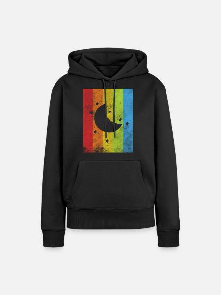 Regenbogenfahne - Frauen Premium Bio Hoodie - Schwarz