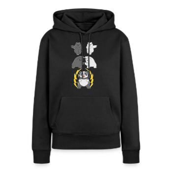 Panda Fusion Panda Ours Ours polaire cadeau ours noir - Sweat à capuche Premium bio Femme - noir - Devant - Julia (174cm)