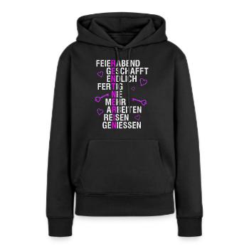 Rentnerin Geschenk für Mutter, Tante, Oma in Rente - Frauen Premium Bio Hoodie - Schwarz - Vorne - Julia (174cm)