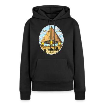 Ausländer-Raum Anunnaki UFO der ägyptischen Pyramiden - Frauen Premium Bio Hoodie - Schwarz - Vorne - Julia (174cm)