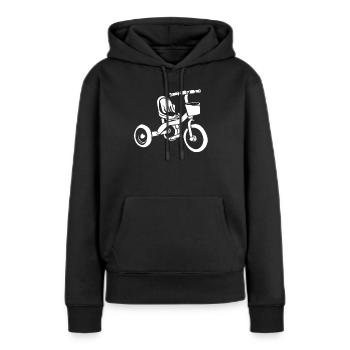 Tricycle à vélo - Sweat à capuche Premium bio Femme - noir - Devant - Julia (174cm)