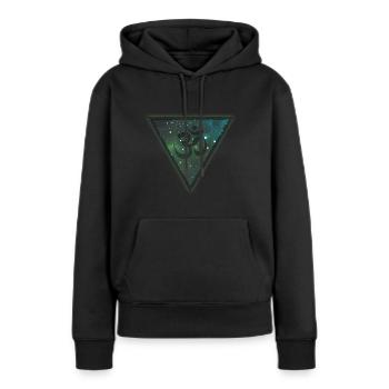 Goa Om Psytrance Psychedelic Geschenk - Frauen Premium Bio Hoodie - Schwarz - Vorne - Julia (174cm)