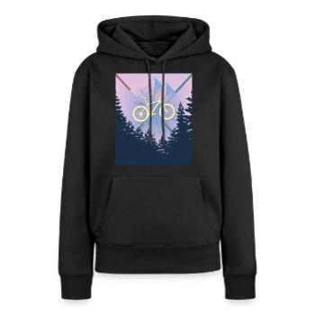 Fahrrad Mountainbike Zweirad Bike Bicycle Geschenk - Frauen Premium Bio Hoodie - Schwarz - Vorne - Julia (174cm)