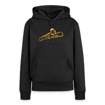 Instrument à vent - Sweat à capuche Premium bio Femme - noir - Devant - Julia (174cm)