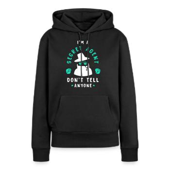 agent secret - Sweat à capuche Premium bio Femme - noir - Devant - Julia (174cm)