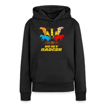 ratel - Sweat à capuche Premium bio Femme - noir - Devant - Julia (174cm)