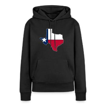 Texas Flagge Landkarte - Frauen Premium Bio Hoodie - Schwarz - Vorne - Julia (174cm)