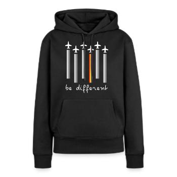 Avions avion | be different - Sweat à capuche Premium bio Femme - noir - Devant - Julia (174cm)