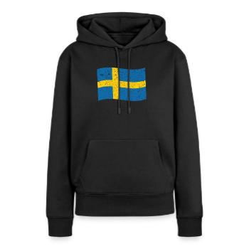 Drapeau suédois drapeau suédois drapeau suédois - Sweat à capuche Premium bio Femme - noir - Devant - Julia (174cm)