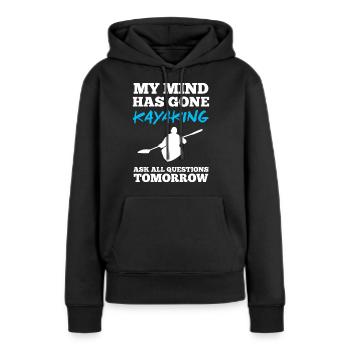 Kajakfahren paddeln - Frauen Premium Bio Hoodie - Schwarz - Vorne - Julia (174cm)