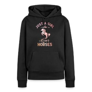 Horse Girl - Women’s Premium Organic Hoodie - black - Front - Julia (174cm)