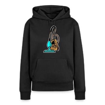 aspirateur - Sweat à capuche Premium bio Femme - noir - Devant - Julia (174cm)