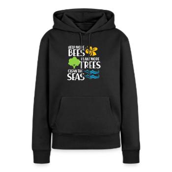 Protection de l’environnement - Sweat à capuche Premium bio Femme - noir - Devant - Julia (174cm)