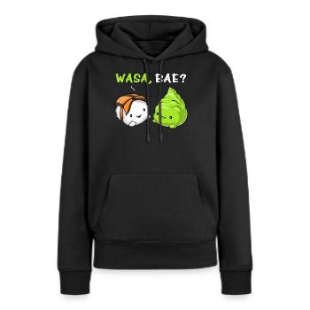 Sushi Wasabi mignon Couple Wasa Bae - Sweat à capuche Premium bio Femme - noir - Devant - Julia (174cm)
