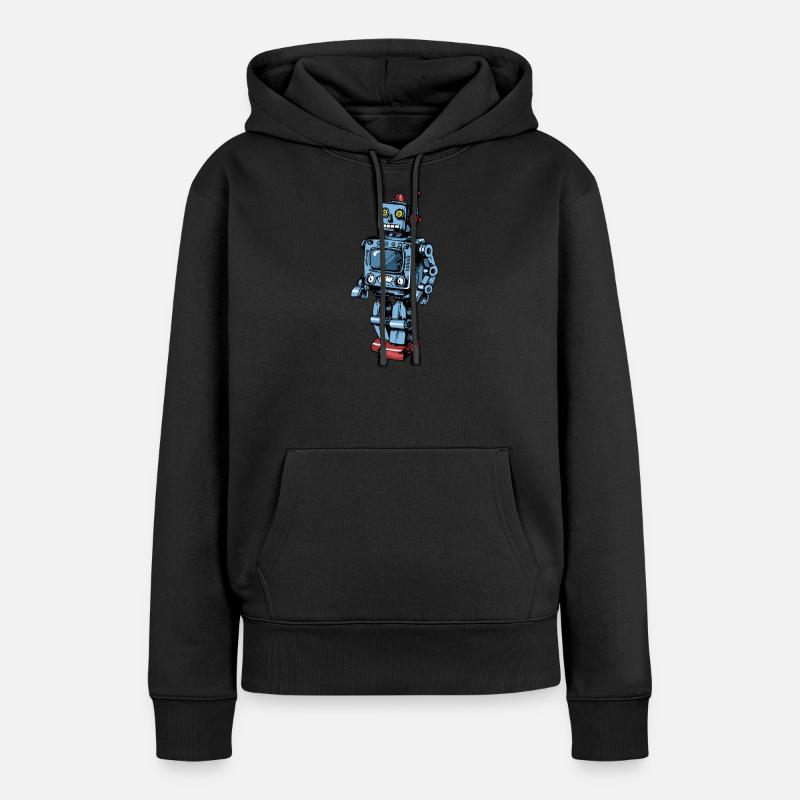 robot - Sweat à capuche Premium bio Femme - noir