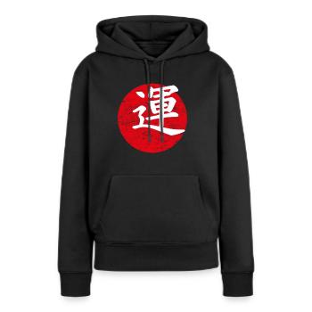 Glück japanische Kunst - Frauen Premium Bio Hoodie - Schwarz - Vorne - Julia (174cm)