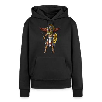 Aztec Eagle Warrior Native Mexican Indian - Sweat à capuche Premium bio Femme - noir - Devant - Julia (174cm)