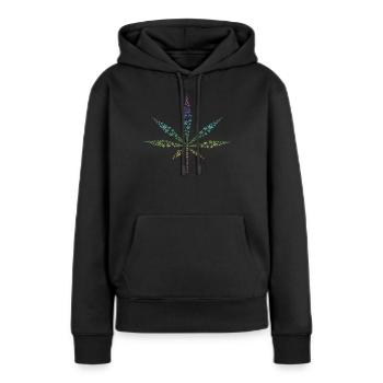 Cannabis Hanf - Frauen Premium Bio Hoodie - Schwarz - Vorne - Julia (174cm)
