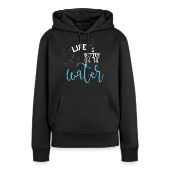 Croisière - Croisière - Croisière - Eau - Sweat à capuche Premium bio Femme - noir - Devant - Julia (174cm)