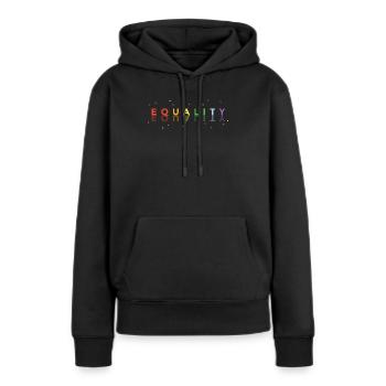 Equality - Frauen Premium Bio Hoodie - Schwarz - Vorne - Julia (174cm)