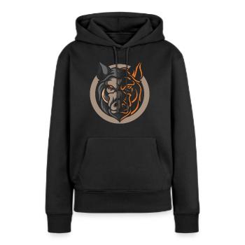 Eber, geschenk schwein sau wildschwein - Frauen Premium Bio Hoodie - Schwarz - Vorne - Julia (174cm)