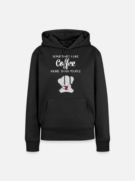 Elefant– Elefanten – Elefantenfan – Kaffee - Frauen Premium Bio Hoodie - Schwarz