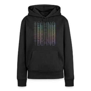 techno techno techno - Women’s Premium Organic Hoodie - black - Front - Julia (174cm)