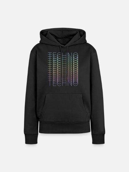 techno techno techno - Frauen Premium Bio Hoodie - Schwarz