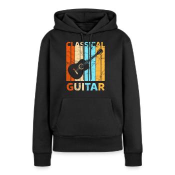 Klassische Gitarre - Frauen Premium Bio Hoodie - Schwarz - Vorne - Julia (174cm)