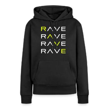 RAVE TECHNO RAVER - Sweat à capuche Premium bio Femme - noir - Devant - Julia (174cm)