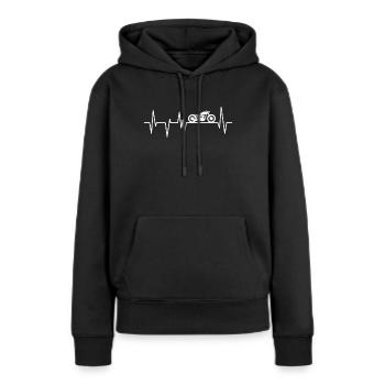 Motorradfahren Motorradfahrer Herzschlag - Frauen Premium Bio Hoodie - Schwarz - Vorne - Julia (174cm)
