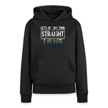 lgbt - Sweat à capuche Premium bio Femme - noir - Devant - Julia (174cm)