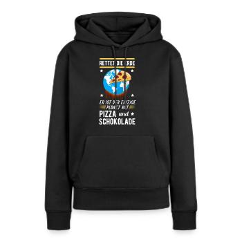 Klimawandel - Frauen Premium Bio Hoodie - Schwarz - Vorne - Julia (174cm)
