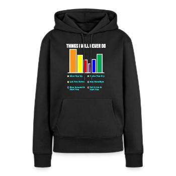 Graphique à secteurs - Graphique à gâteau - Amour - Amour - Sweat à capuche Premium bio Femme - noir - Devant - Julia (174cm)