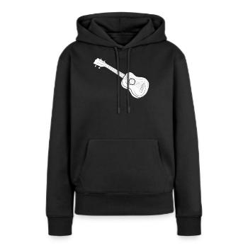 Ukulele - Sweat à capuche Premium bio Femme - noir - Devant - Julia (174cm)